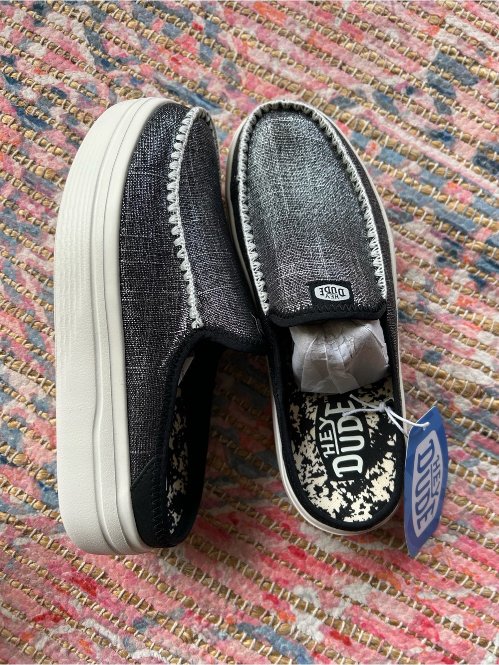 Hey Dude women’s metallic Austin platform slide